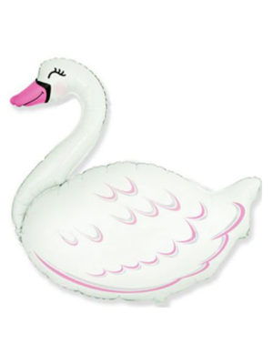 Шар фольгированный (белый Лебедь)