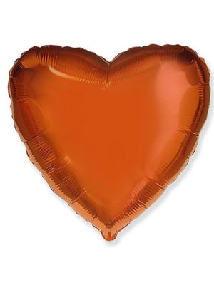 Шар сердце (оранжевый) 45 см