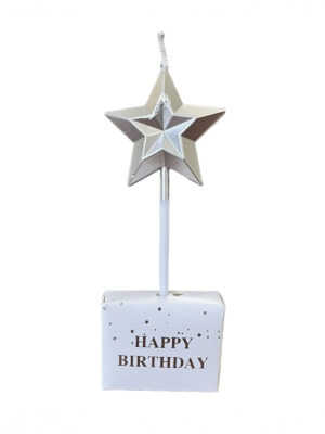 Свечка в торт "Звездочка" серебро
