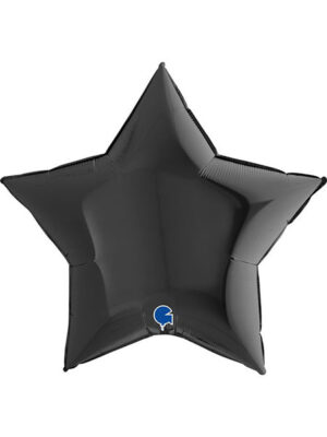 шарик звезда фольгированная большая черная