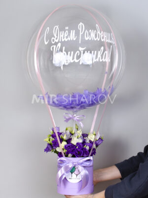 купить шарики баблс с цветами Киев