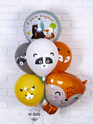 Детский набор с шаров на день рождение «Лесные звери»