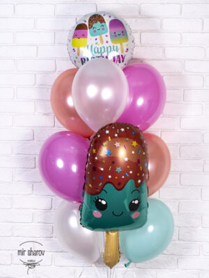 Набор из шаров с гелием на день рождение «Мороженко»🍦 | Киев