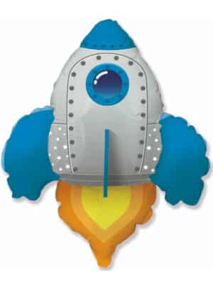Шар Ракета голубая 95х75 см