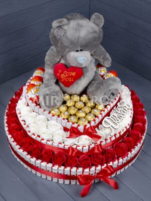 Подарочный бокс набор со сладостями для девушек на день рожджения влюблённых святого валентина «Мишка»