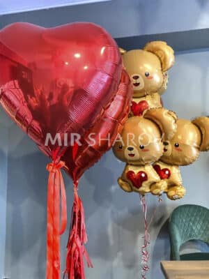 Набор шаров с Медвежонком для любимой на день влюблённых Святого Валентина