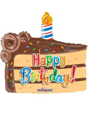 Шарик фигура торт со свечами Happy Birthday 46 см