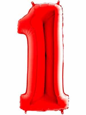 Фольгированные шарики-цифры 0-9 (красные) 100 см