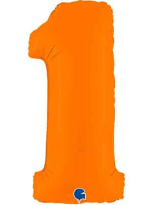 Фольгированные шарики-цифры 0-9 (оранжевые) 100 см