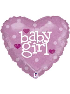 Гелиевый Шарик Baby Girl - надпись на розовом 45см.