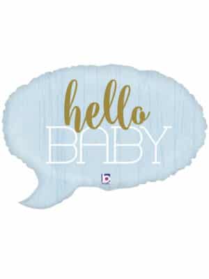 Гелиевый Шарик Hello BABY голубой 52x35 cm