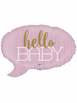 Гелиевый Шарик Hello BABY розовый 52x35 cm