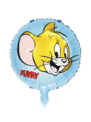 Круглый шар гелиевый мышонок Джери на голубом 45см