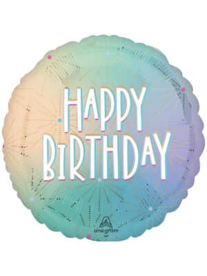 Шарик Happy Birthday (пастельное омбре) 45 см