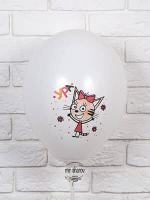 Шарики с рисунком Три кота Карамелька 30 см