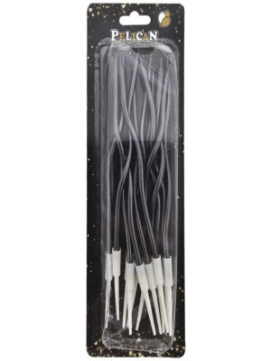 Свечи для торта "Волна" хром черные 12 шт