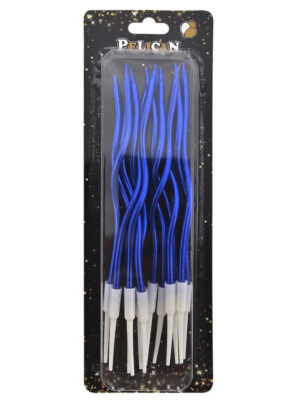 Свечи для торта "Коктейльные" синие 12 шт