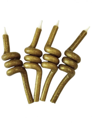 Свечи для торта "Спиральки золотые", 4шт.