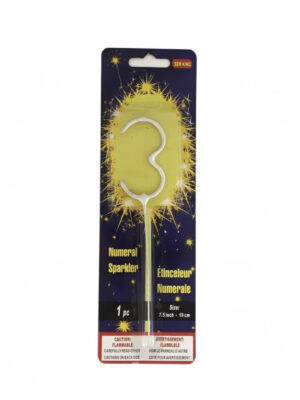 Бенгальский огонь цифра 3 серебро