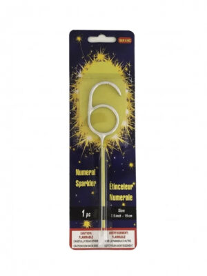 Бенгальский огонь цифра 6 серебро