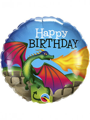 Шарик фольгированный - огнедышащий дракон 45см