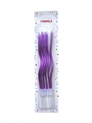 Свечи для торта "Коктейльные" хром фуксия 6 шт