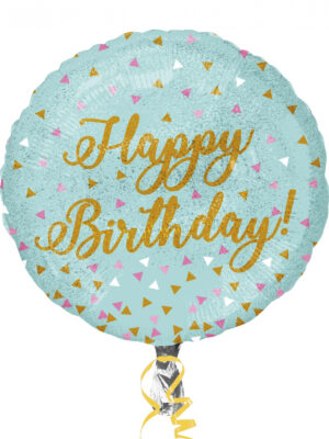 Шар фольгированный Happy Birthday 45см