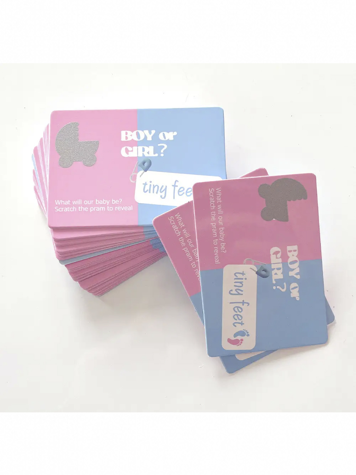 Скретч карты для гендер паты (голубые) 24 штуки