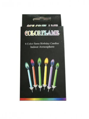 Набор свечей для торта с разноцветными огоньками (6 штук)