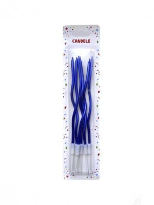 Свечи для торта "Коктейльные" синие 6 шт