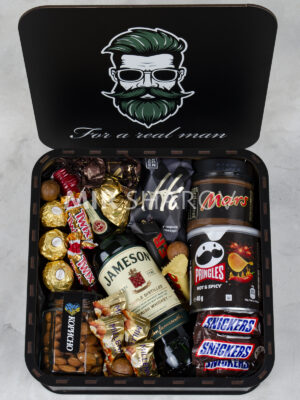 Подарочный бокс набор для мужчины с алкоголем виски Джеймсон «Real Man»