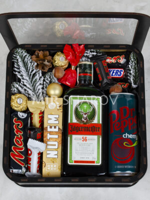 Подарочный бокс набор на новый год «Егермейстер»