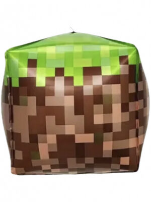 Шарик фольгированный фигура Куб Майнкрафт - Блок земли (Minecraft) 56 x 56 см