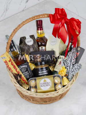 Подарочный бокс набор корзина с алкоголем для директора, руководителя, босса