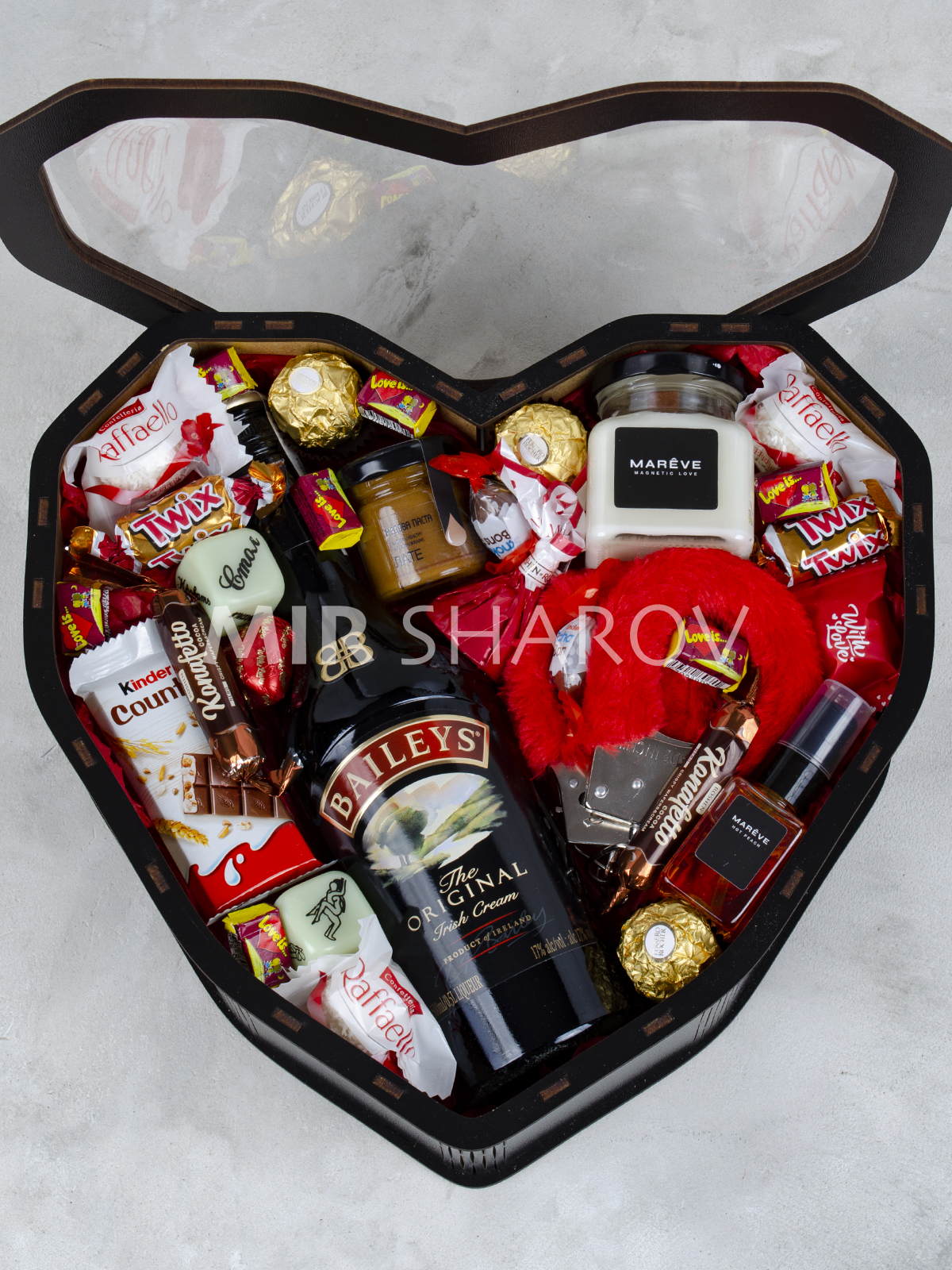 Подарок для девушки с алкоголем и сладостями на день рождения, святого валентина, влюблённых, 8 марта