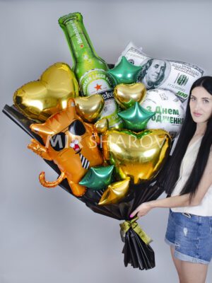 Большой букет из шаров на день рождения для парня, мужчины
